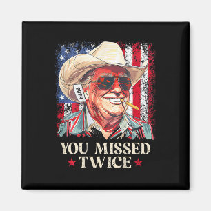 (på Ck) Du Miste Två Gånger Western Cowboy Trump 2 Magnet