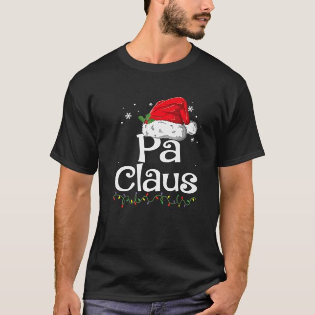 Pa Claus jul-familjen Pajama Matching Julafton T Shirt (Framsida)