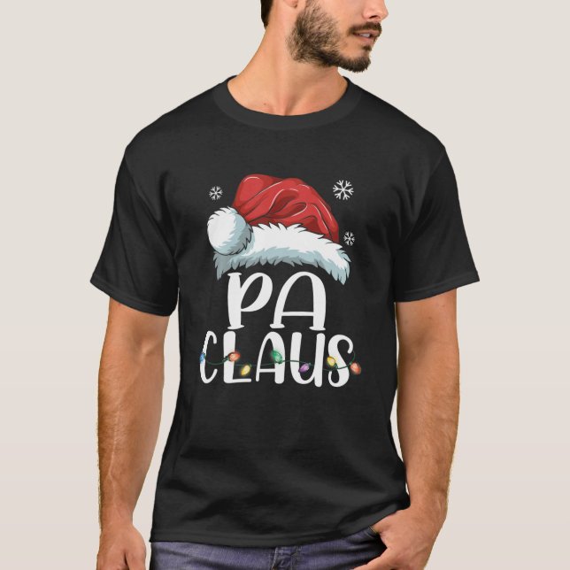 Pa Claus jul-familjen Pajama Matching Julafton T Shirt (Framsida)