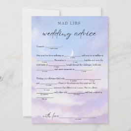 På Cloud 9 Bröllop Advice Möhippa Libs Game Inbjudningar