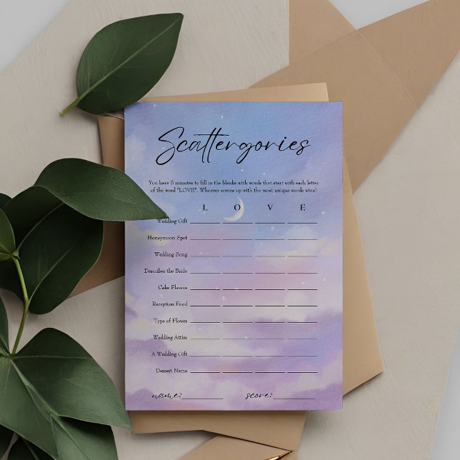 På Cloud 9-Möhippans spelkort Inbjudningar (Skapare uppladdad)