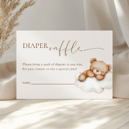 På Cloud Niine Nalle Baby Shower Raffle Tilläggskort