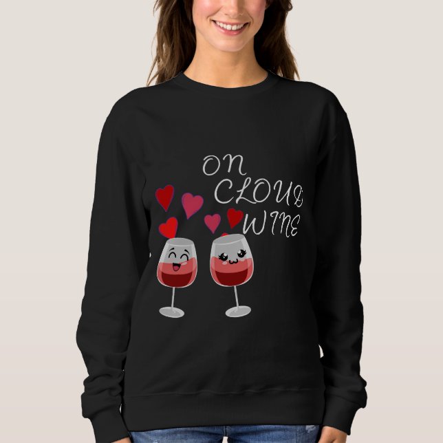 På Cloud Vin Mörk Red Background T Shirt (Framsida)