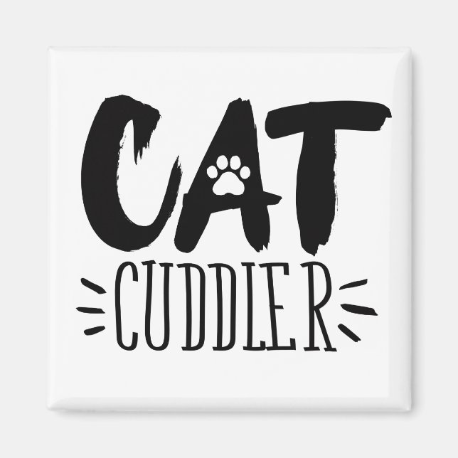 på Cuddler Lycklig Cuddler Aesthetic Cat Bilder Magnet (Framsidan)