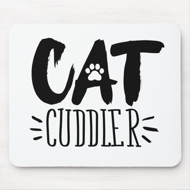 på Cuddler Lycklig Cuddler Aesthetic Cat Bilder Musmatta (Framsidan)