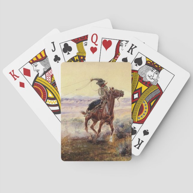 "På damen" av Charles M Russell Casinokort (Baksidan)