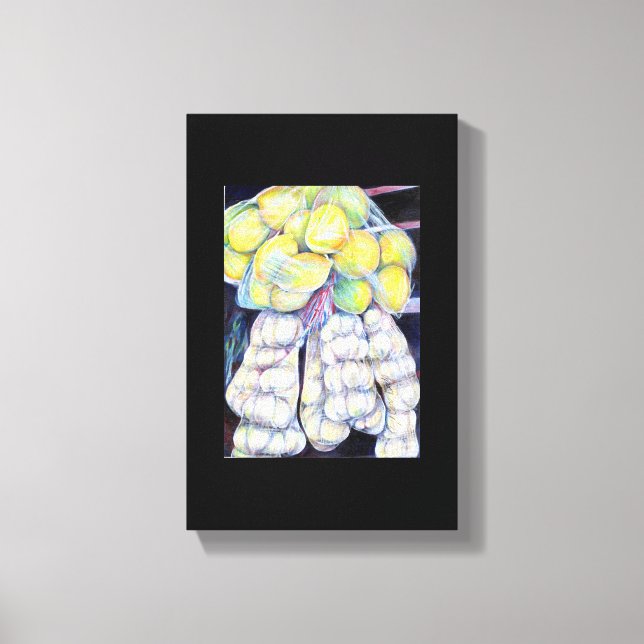  på de Blöt marknaderna i Singapore Canvastryck (Framsida)