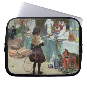 På de Champs-Elysees trädgårdarna c.1897 (gouac Laptop Sleeve