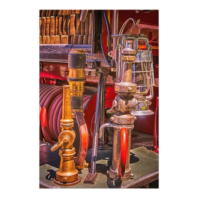 På den gamla brandbilen fototryck (Framsidan)