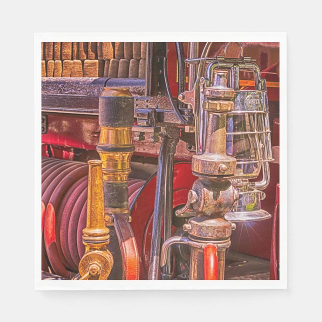 På den gamla brandbilen pappersservett (Framsidan)