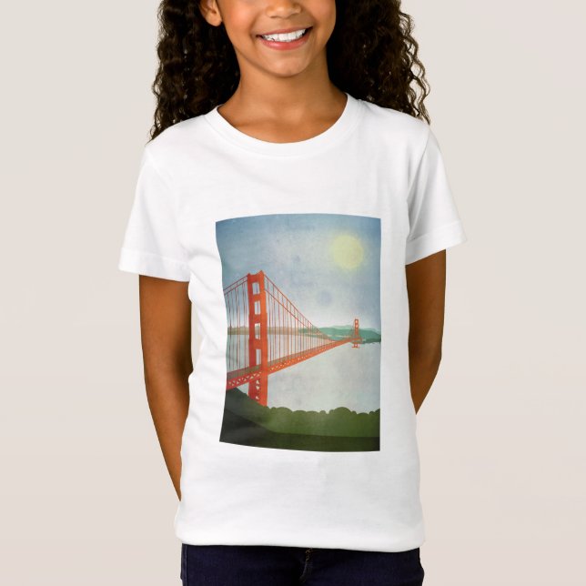 På den guld- grinden överbrygga t shirt (Framsida)