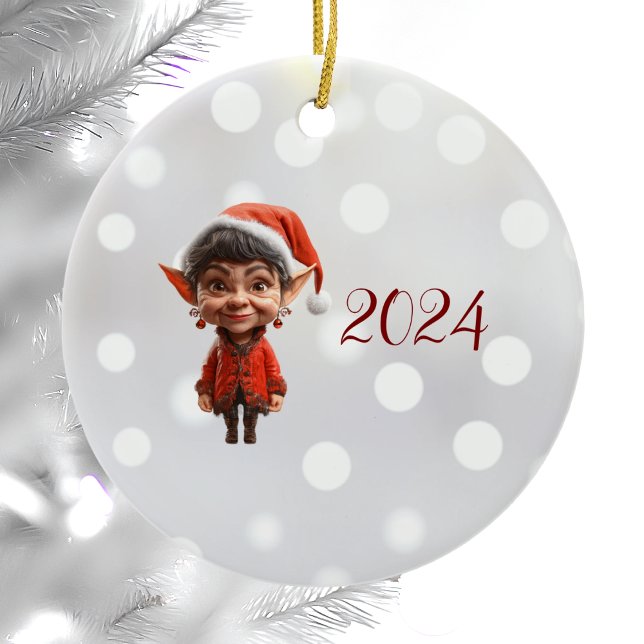 På den! Jul Elf Ceramic Ornament (Skapare uppladdad)