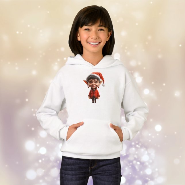 På den! Jul Elf Girl's Hoodie T Shirt (Skapare uppladdad)