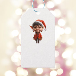 På den! Jul Elf White Gift-Märkre Presentetikett