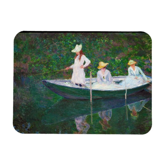 På den norska båten vid Giverny Claude Monet Magnet (Horisontell)