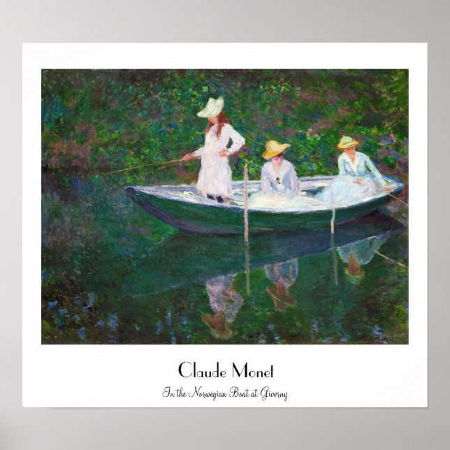 På den norska båten vid Giverny Claude Monet Poster (Framsidan)