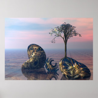 På den oändliga 3D-fraktalen flygplan Poster