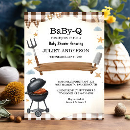 På den pålagda Babyq-Roligten, föda, biff, babysko Inbjudningar