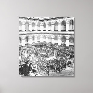 På den Paris börsen 1846 Canvastryck