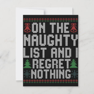 På den Stygga Listan och Jag Ångrar Inget Jul Anteckningskort