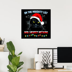 På Den Stygga Listan Och Jag Ångrar Inget Katt jul Poster