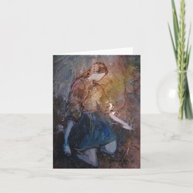 "På det böjda knäet" Notecard Kort (Framsida)