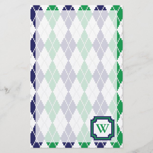 På det gröna Argyle-papperet Brevpapper (Framsida)