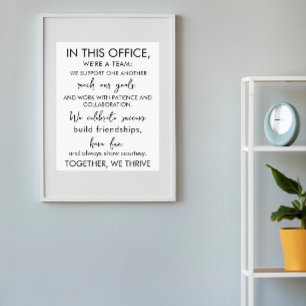 På det här kontoret är vi ett team – Inspirerande  Poster