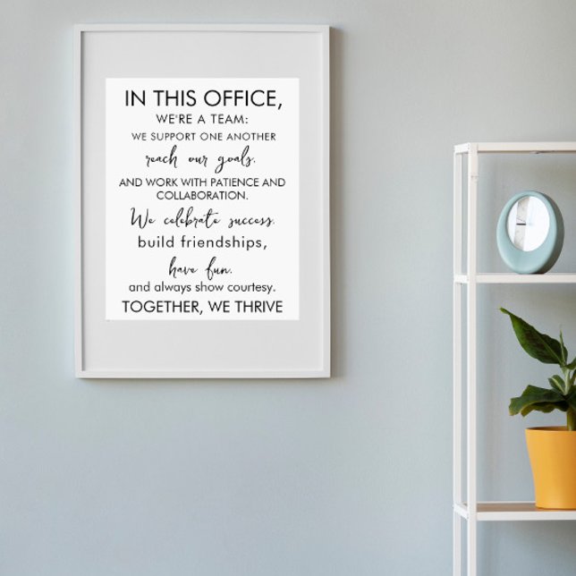 På det här kontoret är vi ett team – Inspirerande  Poster (Skapare uppladdad)