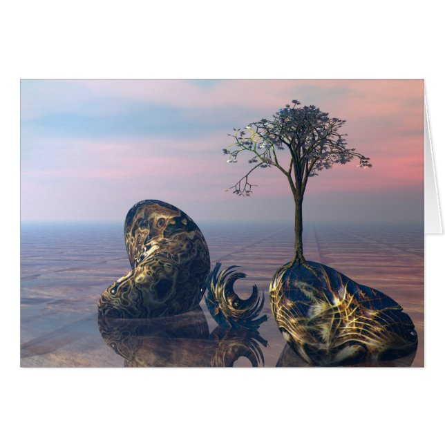 På det oändliga flygplan för fractal 3D Hälsningskort (Framsidan Horizontal)