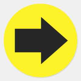 på detta sätt (höger) runt klistermärke