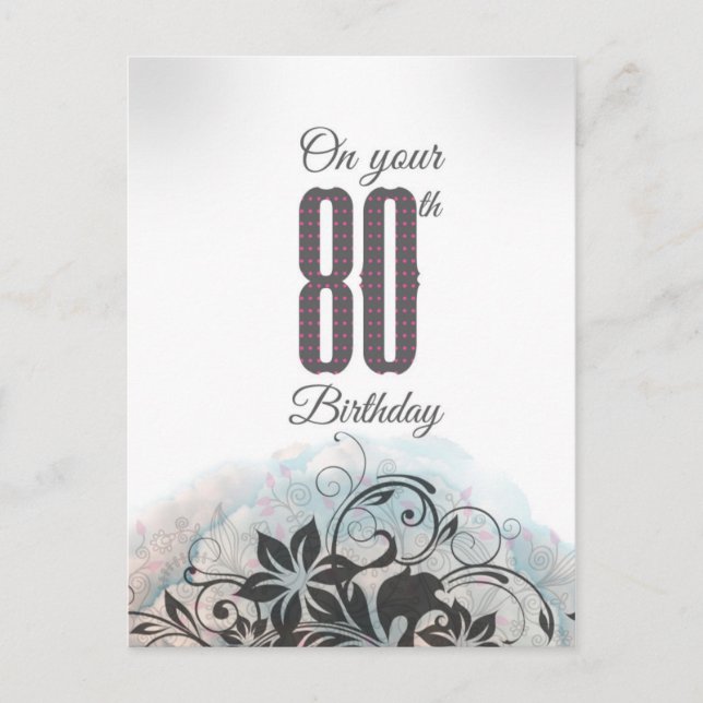 På din 80-årsdag! vykort (Framsida)