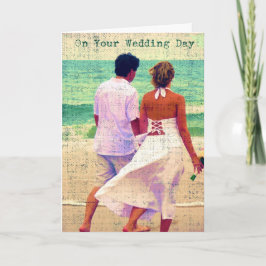 På din Bröllopsdag, Beach Wedding Grattiss Kort