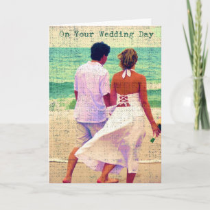 På din Bröllopsdag, Beach Wedding Grattiss Kort