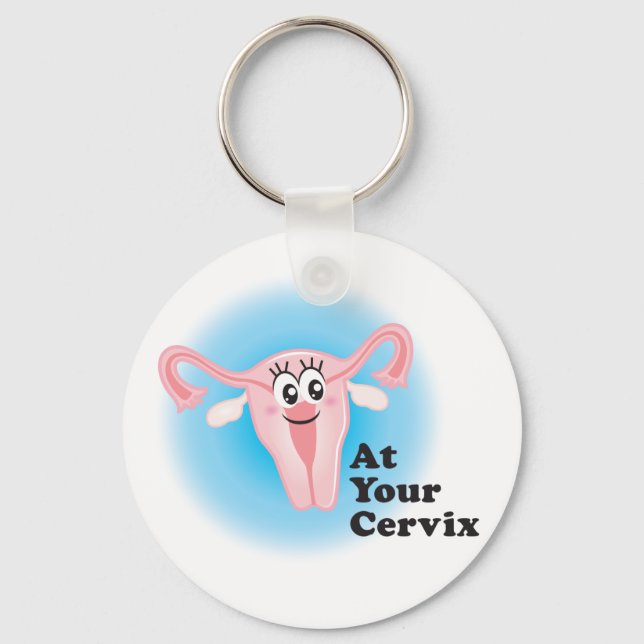 På din Cervix Funny Uterus Keychain Nyckelring (Framsida)