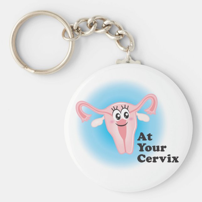 På din Cervix Funny Uterus Keychain Nyckelring (Framsidan)