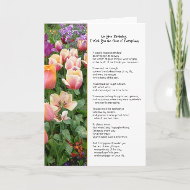 På din födelsedag önskar jag dig det bästa... kort (Framsida)
