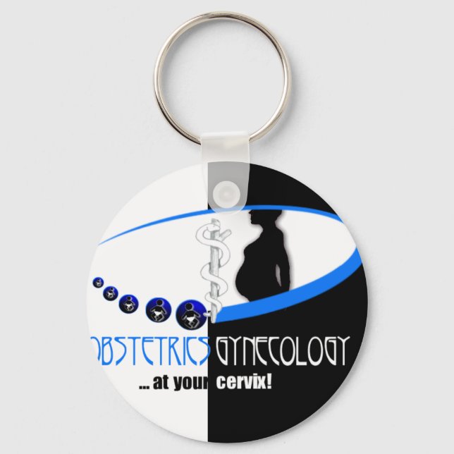 PÅ DIN HALS - OB/GYN (GYNEKOLOGHUMORN) NYCKELRING (Framsida)