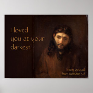 På din mörkaste CC0520 Rembrandt Jesus Cardstock Poster