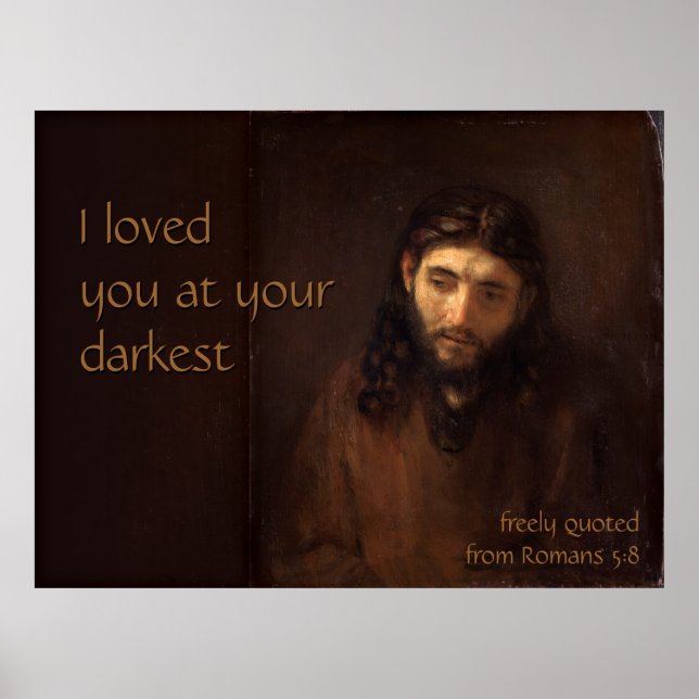 På din mörkaste CC0521 Rembrandt Jesus XL Poster (Framsidan)