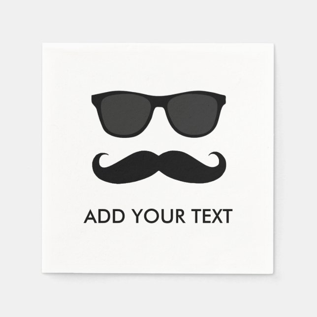 PÅ DISGUISERA BLACK MUSTACHE SUNGLASSES PARTY PAPPERSSERVETT (Framsidan)