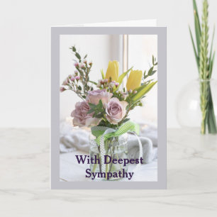 På djupt sympati med Garden Flower Bouquet Kort