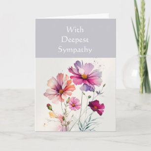På djupt sympati med Garden Flower Cosmos Kort
