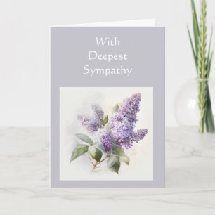På djupt sympati med Garden Flower Lilac Kort