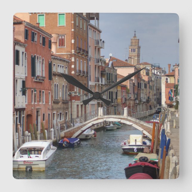 På Dorsoduro, Venedigs Italien Fyrkantig Klocka (Framsida)