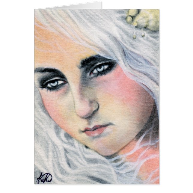 På drift sjöjungfrukort hälsningskort (Framsidan)