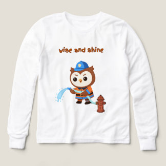 PÅ DUTY UTBILDADE BRANDFIGHTARE, vit uggla tryck P T Shirt