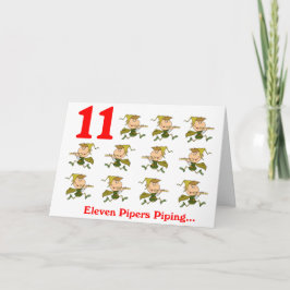 På elfte dagen av julens elva helgkort