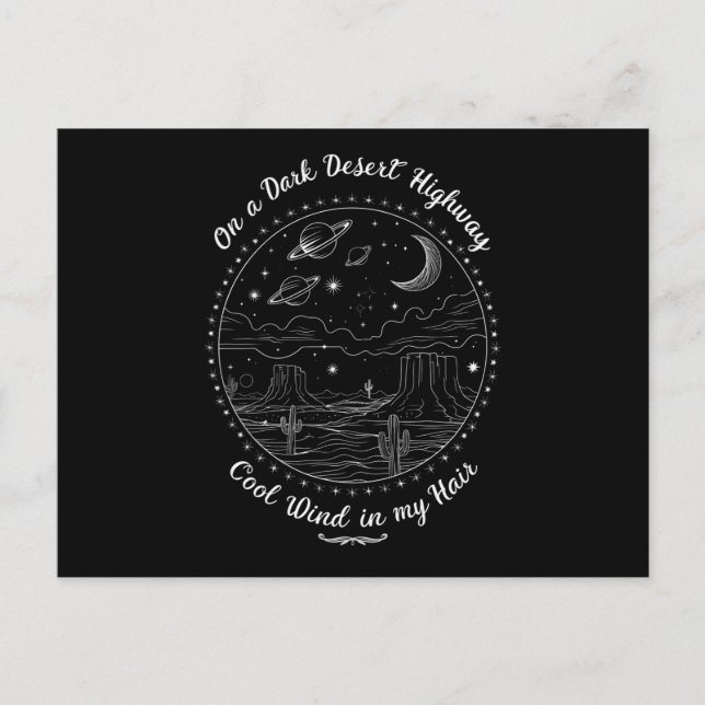 På en bergskampanj för ökenvägskörning på Mörken Vykort (Framsida)