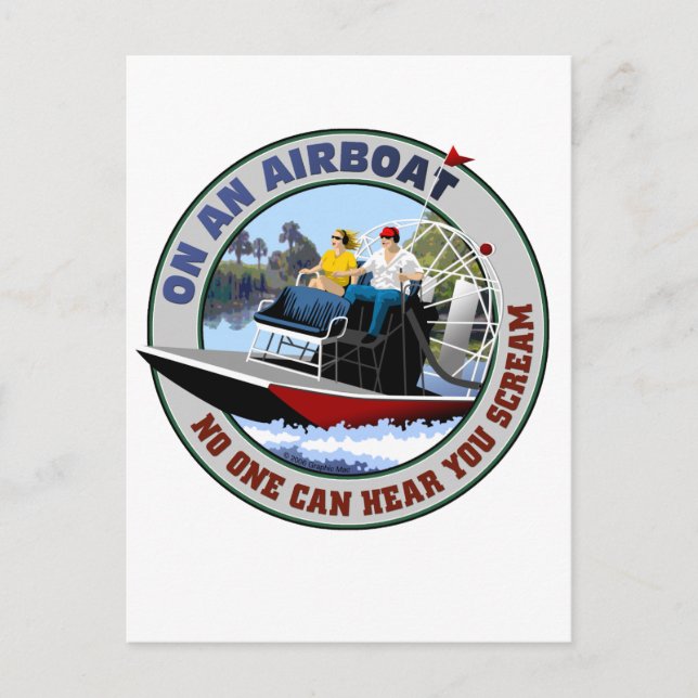På en flygbåt kan ingen lyssna på dig Skräm Vykort (Framsida)